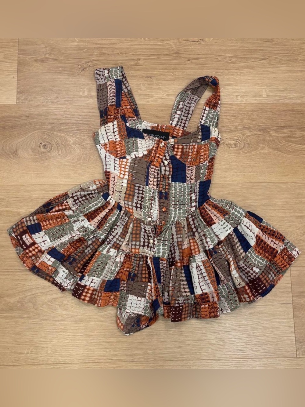 Vanessa Mooney Elisabeth Romper Dress Patchwork Snakeskin XXS